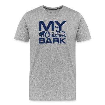 Dogs Barking - Men's Premium Organic T-Shirt - heather grey - Front - Damien (186cm)
