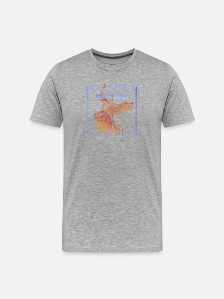 Angle invincible avec Lion - T-shirt bio Premium Homme - gris chiné
