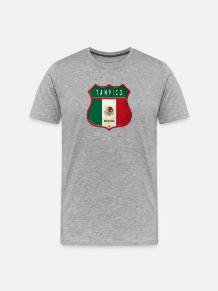 Tampico Mexico crest design - Men's Premium Organic T-Shirt - heather grey