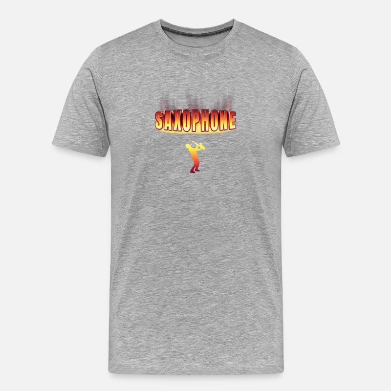 conception de saxophone - T-shirt bio Premium Homme - gris chiné