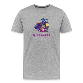 design vigneron - T-shirt bio Premium Homme - gris chiné - Devant - Damien (186cm)