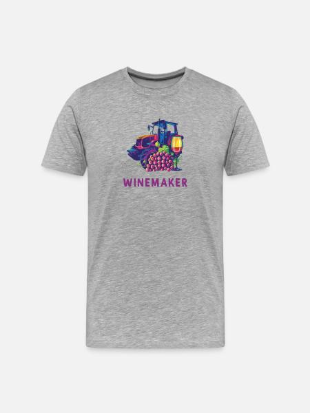 Winemaker Design - Men's Premium Organic T-Shirt - heather grey