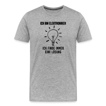 Elektroniker Beruf Ausbildung - Männer Premium Bio T-Shirt - Grau meliert - Vorne - Damien (186cm)
