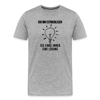 Estrichleger Beruf Ausbildung - Männer Premium Bio T-Shirt - Grau meliert - Vorne - Damien (186cm)