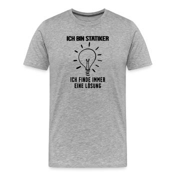 Statiker Beruf Ausbildung - Männer Premium Bio T-Shirt - Grau meliert - Vorne - Damien (186cm)