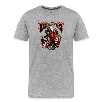 Cyclomoteur cyclomoteur - T-shirt bio Premium Homme - gris chiné - Devant - Damien (186cm)