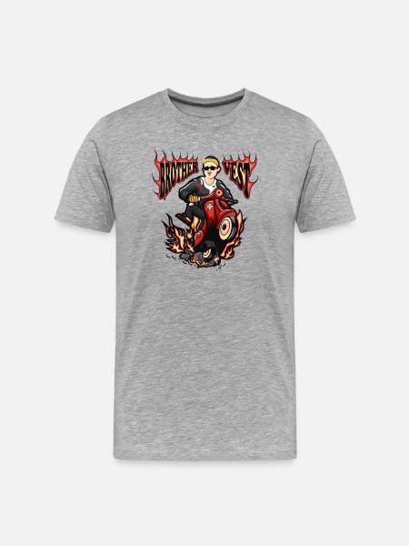 Moped moped rider - Men's Premium Organic T-Shirt - heather grey
