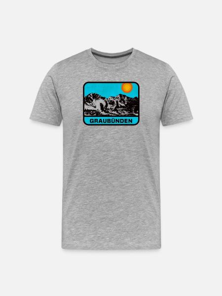 Graubünden Panorama Sun's Edge - Men's Premium Organic T-Shirt - heather grey