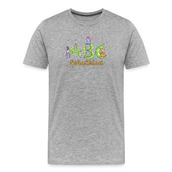 ABC Buchstaben Schulkind - Männer Premium Bio T-Shirt - Grau meliert - Vorne - Damien (186cm)
