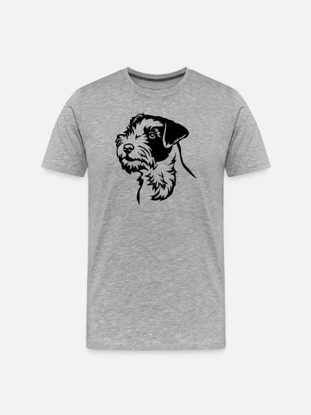 Parson Russell Terrier Head - Men's Premium Organic T-Shirt - heather grey