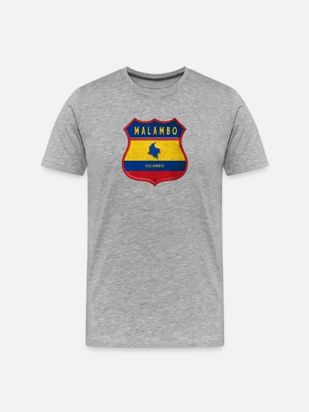 Malambo Colombia crest design - Men's Premium Organic T-Shirt - heather grey