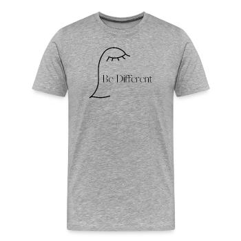 Être différent des autres - T-shirt bio Premium Homme - gris chiné - Devant - Damien (186cm)
