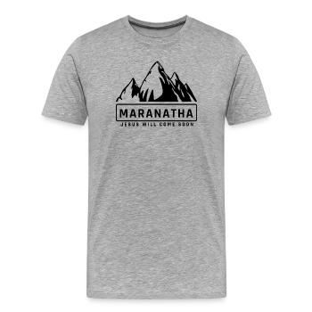 Jésus revient-tu es prêt Dieu, Christ - T-shirt bio Premium Homme - gris chiné - Devant - Damien (186cm)