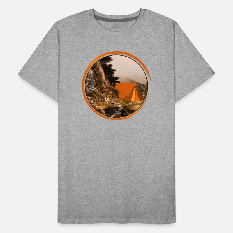 nostalgic tent - camping in nature Men's Premium Organic T-Shirt
