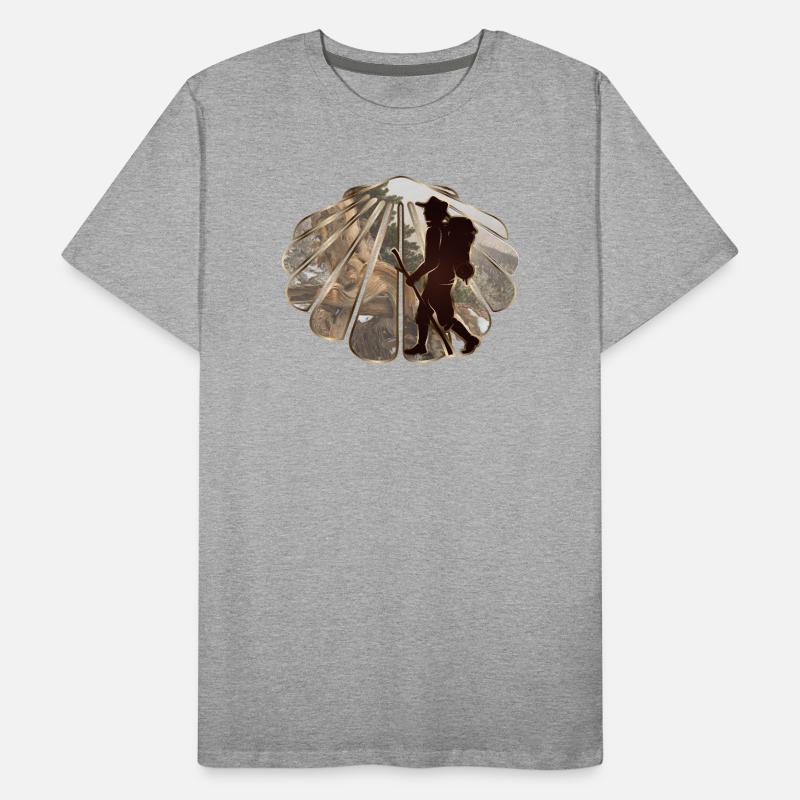 Ein Pilger oder Wanderer auf einem Pilgerweg Männer Premium Bio T-Shirt