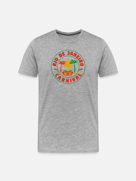 Rio Carnaval Sun Mask Logo - Men's Premium Organic T-Shirt - heather grey