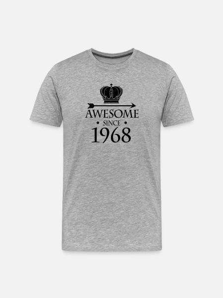 Né en 1968 - Fantastique depuis 1968 - T-shirt bio Premium Homme - gris chiné
