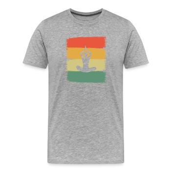 Yoga - T-shirt bio Premium Homme - gris chiné - Devant - Damien (186cm)