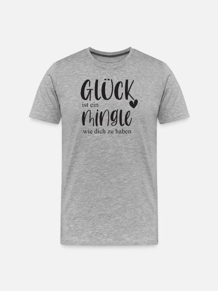 Mingle Single Freundschaft Plus Date Geschenk - Männer Premium Bio T-Shirt - Grau meliert
