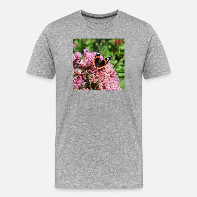 Schmetterlinge - Männer Premium Bio T-Shirt - Grau meliert