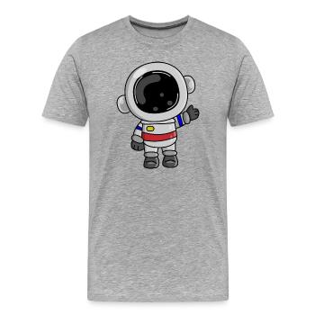 Astronaut Cosmos Spaceman Space - Men's Premium Organic T-Shirt - heather grey - Front - Damien (186cm)