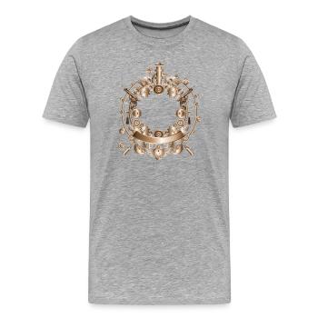 Steampunk frame in steam engine look - Men's Premium Organic T-Shirt - heather grey - Front - Damien (186cm)