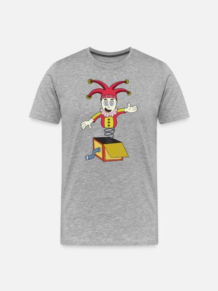 Surprise box with a clown - Men's Premium Organic T-Shirt - heather grey