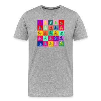 Modern Art Bike MTB Fahrrad - Männer Premium Bio T-Shirt - Grau meliert - Vorne - Damien (186cm)