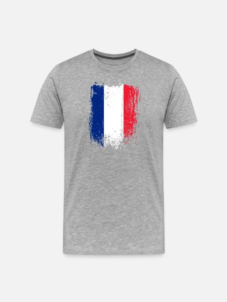 Brushstroke French Flag - Men's Premium Organic T-Shirt - heather grey