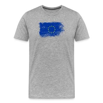 Coup de pinceau Drapeau de l’UE - T-shirt bio Premium Homme - gris chiné - Devant - Damien (186cm)