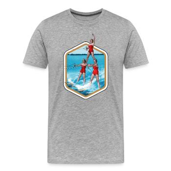 Ski nautique et acrobaties - T-shirt bio Premium Homme - gris chiné - Devant - Damien (186cm)