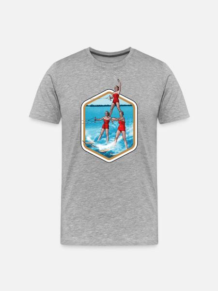Water skiing and acrobatics - Men's Premium Organic T-Shirt - heather grey