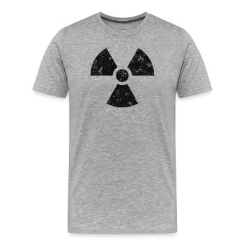 Radioaktivität - Männer Premium Bio T-Shirt - Grau meliert - Vorne - Damien (186cm)