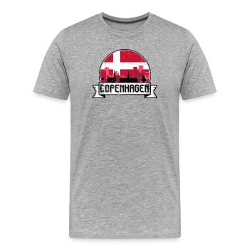 Kopenhagener Skyline-Abzeichen - Männer Premium Bio T-Shirt - Grau meliert - Vorne - Damien (186cm)