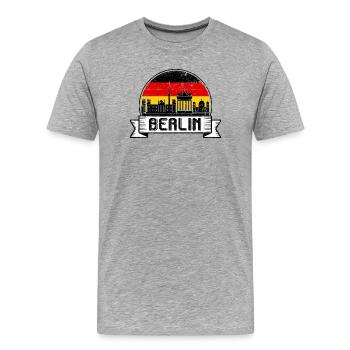 Wappen der Berliner Skyline - Männer Premium Bio T-Shirt - Grau meliert - Vorne - Damien (186cm)