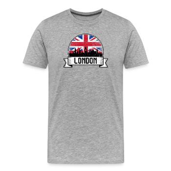 Horizon de l’Union Jack - T-shirt bio Premium Homme - gris chiné - Devant - Damien (186cm)