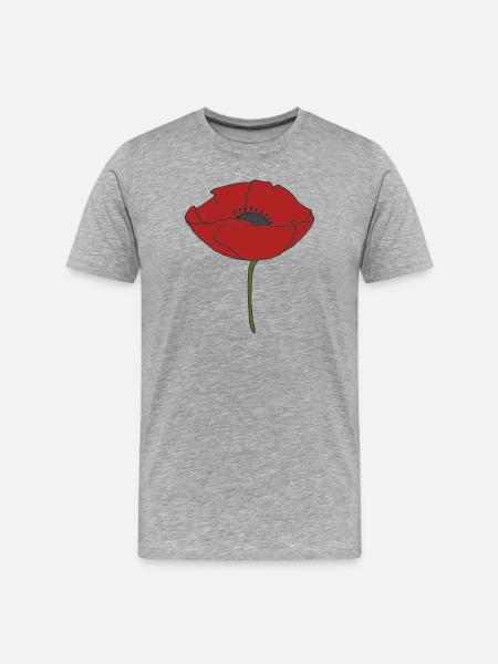 corn poppy - Men's Premium Organic T-Shirt - heather grey