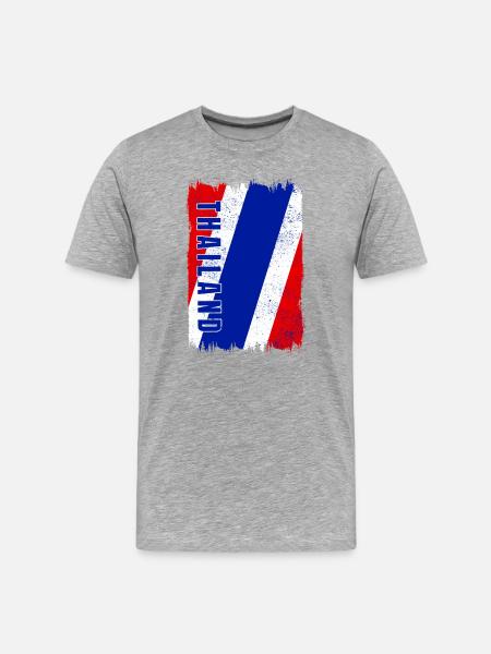drapeau de la Thaïlande - T-shirt bio Premium Homme - gris chiné