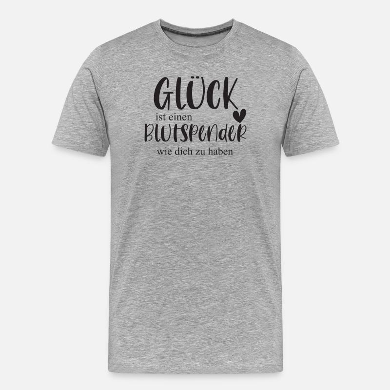 Blutspender Blutspende Ehrenamt Held Geschenk - Männer Premium Bio T-Shirt - Grau meliert