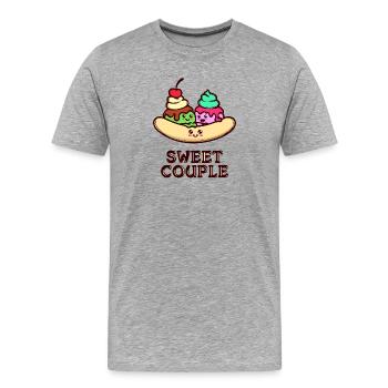 Sweets Statement Dessert Délicieuse Cuisson - T-shirt bio Premium Homme - gris chiné - Devant - Damien (186cm)