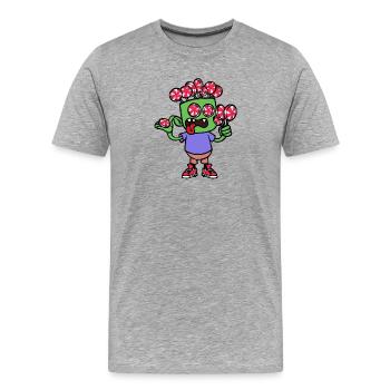 Candy Dent sucrée Sucre délicieux - T-shirt bio Premium Homme - gris chiné - Devant - Damien (186cm)