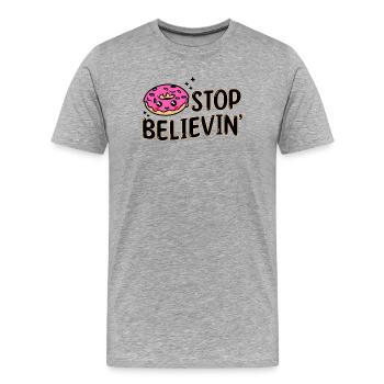 Sweets Snacking Statement Délicieux Beignet - T-shirt bio Premium Homme - gris chiné - Devant - Damien (186cm)