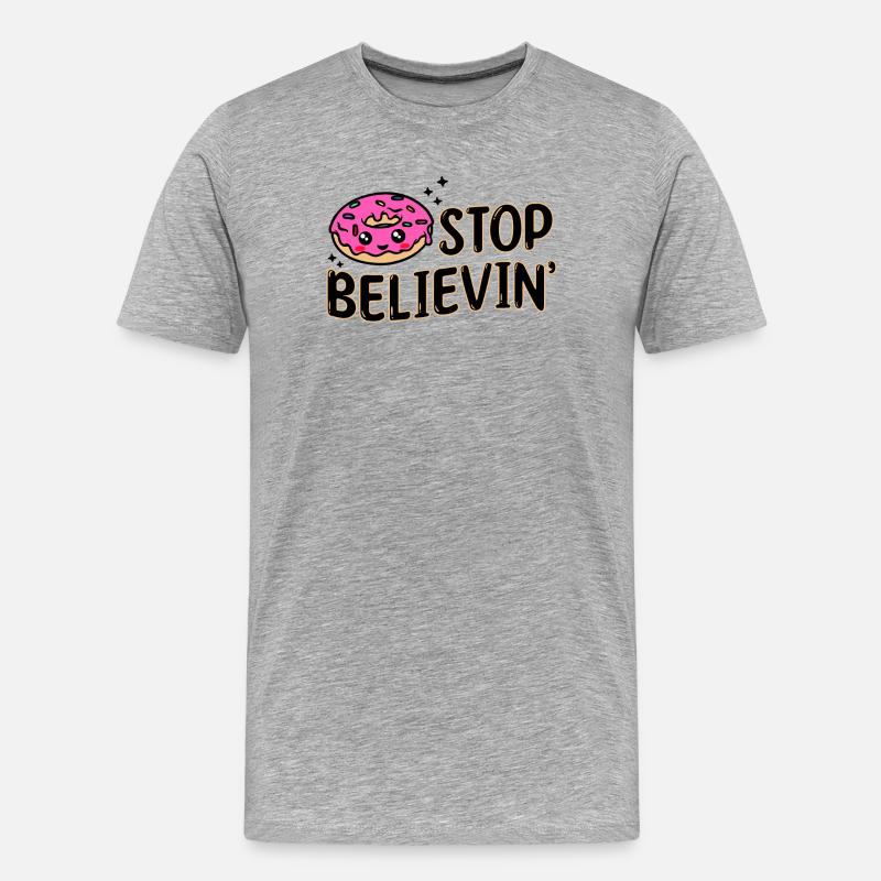 Süßigkeiten Naschen Statement Lecker Donut - Männer Premium Bio T-Shirt - Grau meliert
