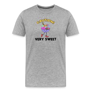 Donut Sweets Statement Délicieux Dessert - T-shirt bio Premium Homme - gris chiné - Devant - Damien (186cm)