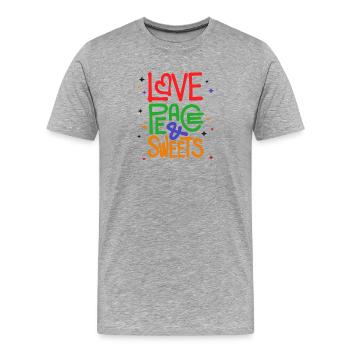 Sweets Statement Dessert Snacking Délicieux - T-shirt bio Premium Homme - gris chiné - Devant - Damien (186cm)