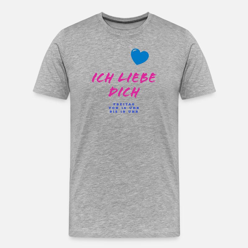 Herzliche Liebesbotschaft im Graffiti-Stil - Männer Premium Bio T-Shirt - Grau meliert