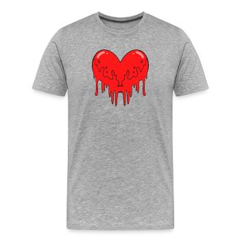 Herz Blut - Männer Premium Bio T-Shirt - Grau meliert - Vorne - Damien (186cm)