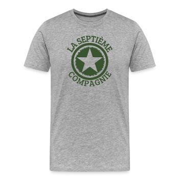 septième compagnie, militaire, militaire humour - T-shirt bio Premium Homme - gris chiné - Devant - Damien (186cm)