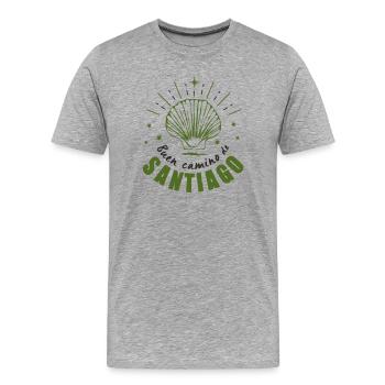 Buen camino de santiago, pèlerin de Compostelle ! - T-shirt bio Premium Homme - gris chiné - Devant - Damien (186cm)