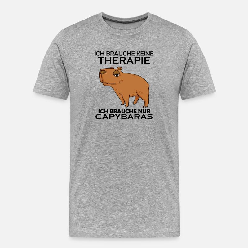 Capybara Wasserschwein Spruch Geschenk - Männer Premium Bio T-Shirt - Grau meliert